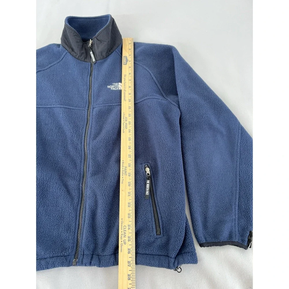 VTG The North Face Men's Sz Medium Full Zip Fleece Polartec Jacket Navy Blue Y2K